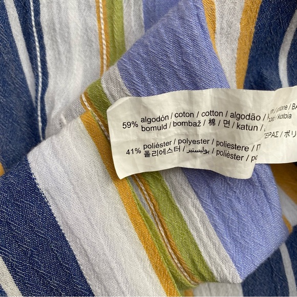 Zara Retro Striped Gauze Cotton Button Up Shirt - Picture 14 of 14